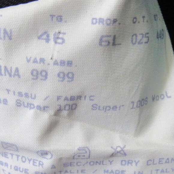 Pronto-Uomo Italian Made, 100% Italian Wool Suit Jacket Size 46 Pure Black  F260 - Picture 3 of 6